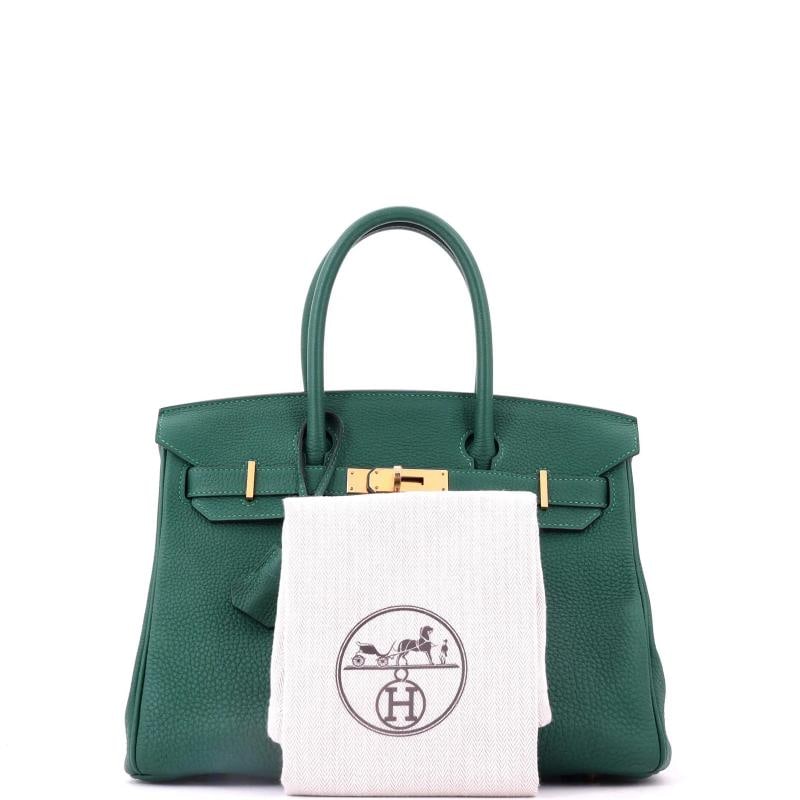 Hermes Birkin Handbag Green Togo with Gold Hardware 30 - 2