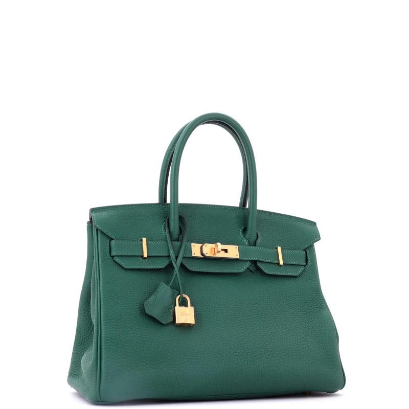 Hermes Birkin Handbag Green Togo with Gold Hardware 30 - 3