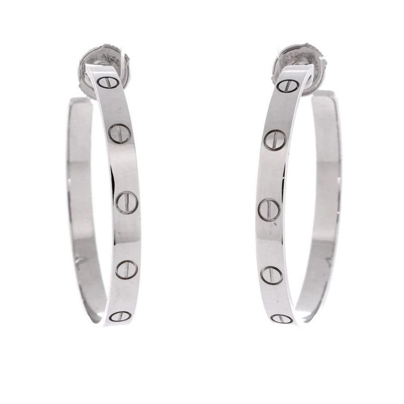 Cartier Love Hoop Earrings 18K White Gold Large (1 of 3)