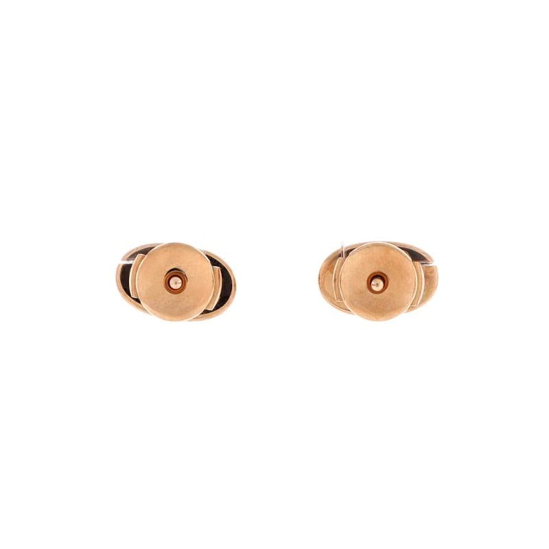 Hermes Chaine d'Ancre Contour Stud Earrings 18K Rose Gold and Diamonds - 2