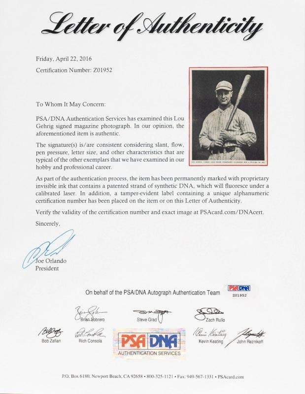 Lou Gehrig Signed Vintage 1931 8x10 Photo PSA DNA & JSA COA - 3