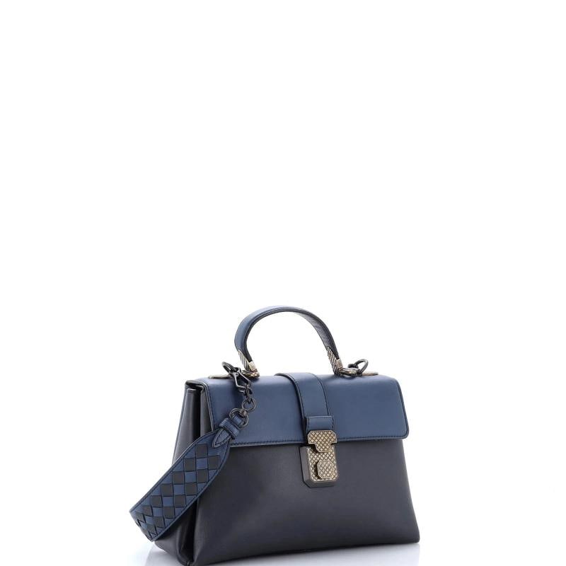 Bottega Veneta Piazza Top Handle Bag Leather with Intrecciato Detail Small - 2