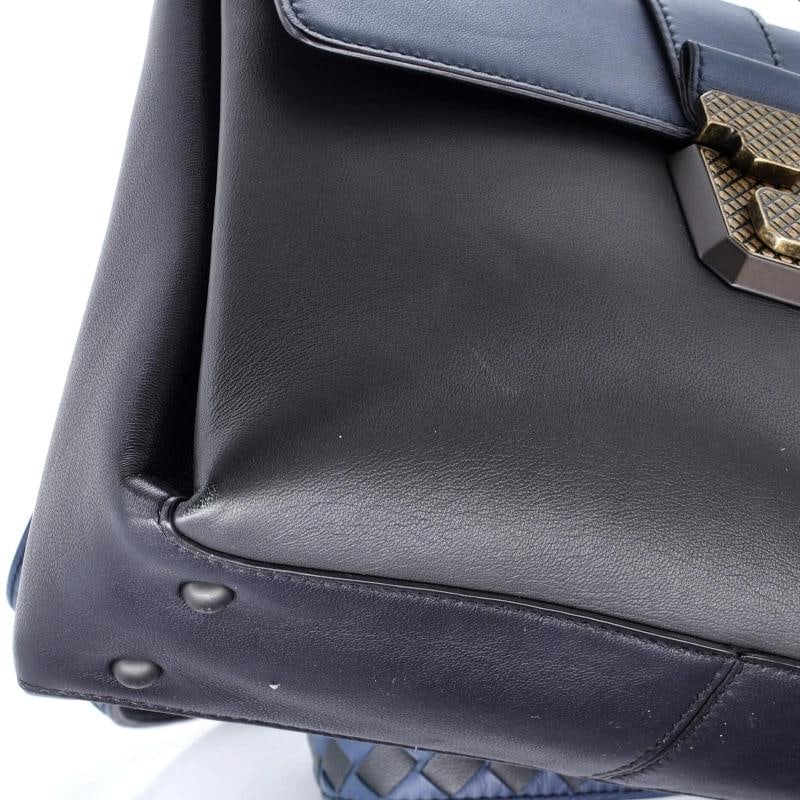 Bottega Veneta Piazza Top Handle Bag Leather with Intrecciato Detail Small - 6