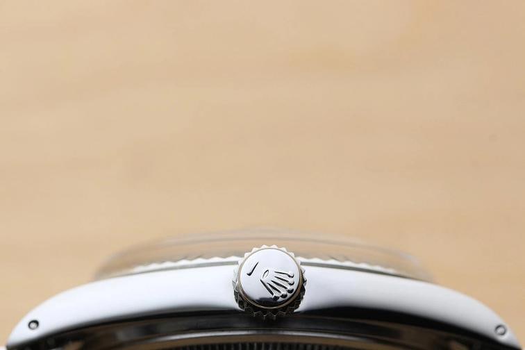 ROLEX DATEJUST 1601 18K GOLD STEEL GRAY DIAL WATCH w/ ROLEX FOLDED BRACELET - 9