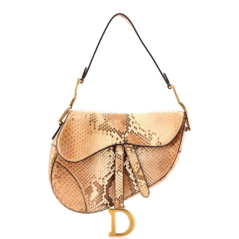 Christian Dior Saddle Handbag Python Medium (1 of 7)