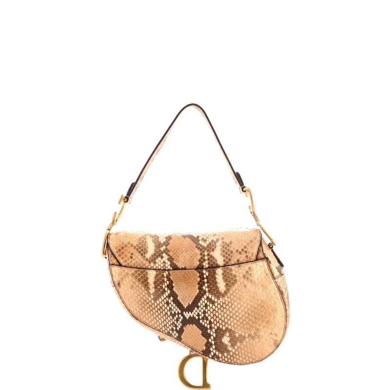 Christian Dior Saddle Handbag Python Medium - 3