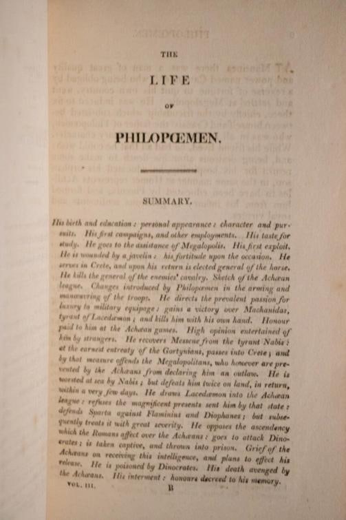 1813 Plutarch's Lives Fine Leather Bindings Great Condition - 11