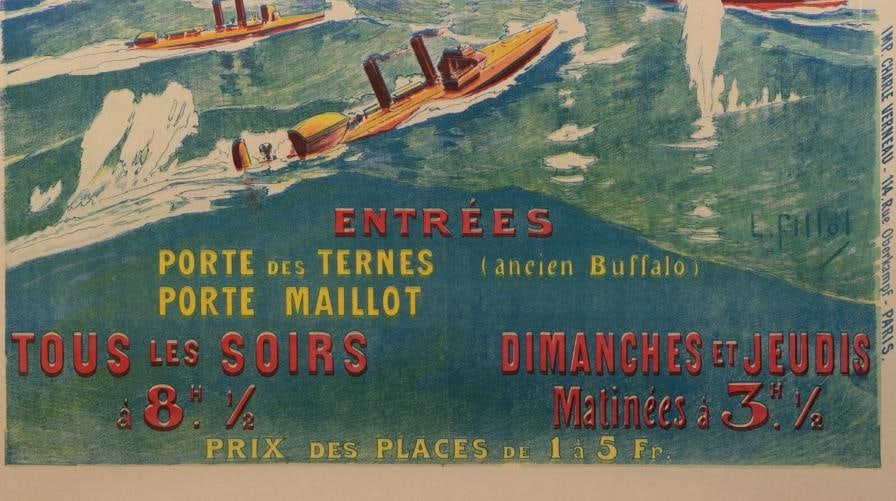 Original Poster - Naval Combat - 1900 Universal Exhibition - Warships Submarines - 5
