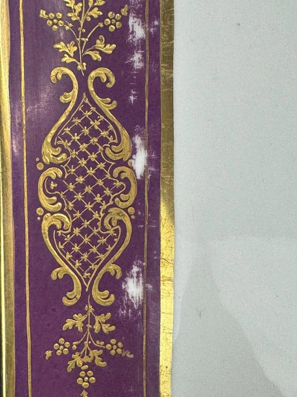 Antique French Paris Porcelain AndrÃƒÂ© et Cie 2 Purple Gilded Floral Serving Bo - 7