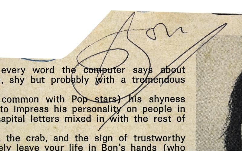 Bon Scott AC/DC Authentic Signed 3x6.75 Cut Signature Autographed JSA #BB39751 - 2