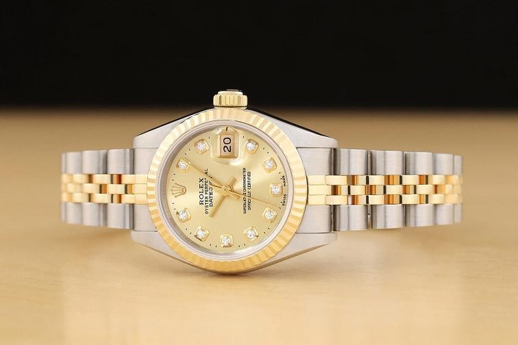 ROLEX LADIES DATEJUST 69173 CHAMPAGNE DIAMOND 2-TONE 18K YELLOW GOLD WATCH - 3