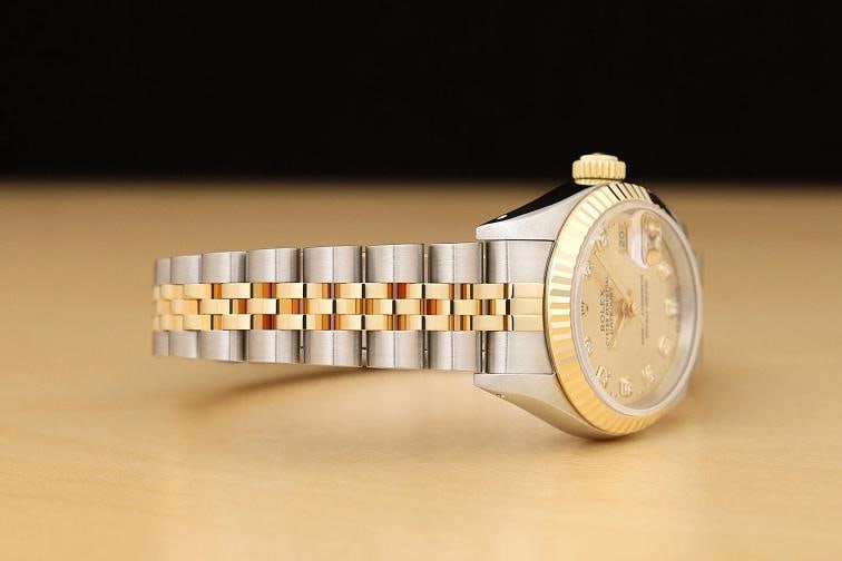 ROLEX LADIES DATEJUST 69173 CHAMPAGNE DIAMOND 2-TONE 18K YELLOW GOLD WATCH - 7