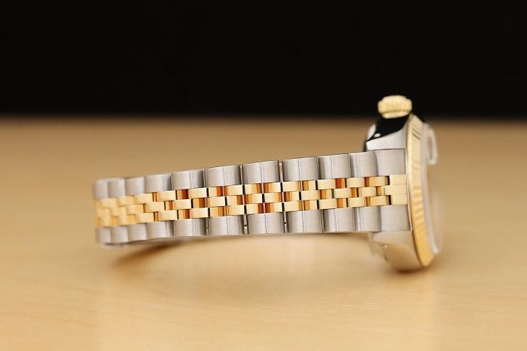 ROLEX LADIES DATEJUST 69173 CHAMPAGNE DIAMOND 2-TONE 18K YELLOW GOLD WATCH - 8