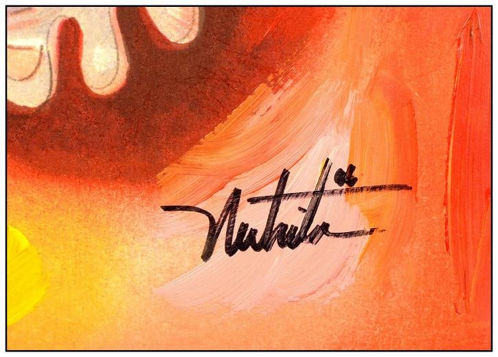 Alexandra Nechita Original Mixed Media Painting Signed Man His Piano Portrait - 4