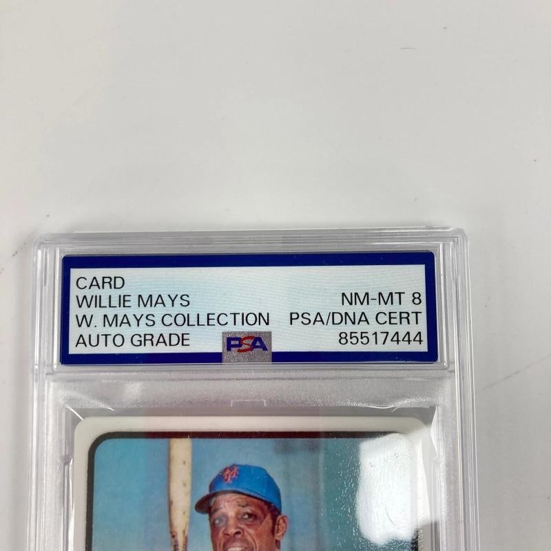 1973 Topps Willie Mays 660 Home Runs Signed Porcelain Baseball Card PSA DNA - 2