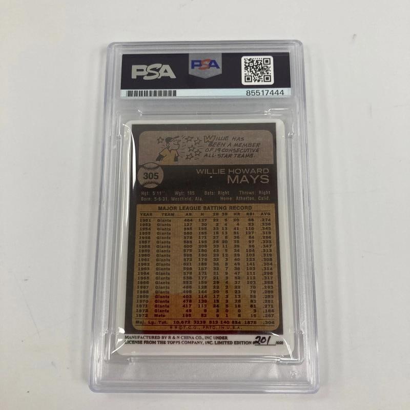 1973 Topps Willie Mays 660 Home Runs Signed Porcelain Baseball Card PSA DNA - 3