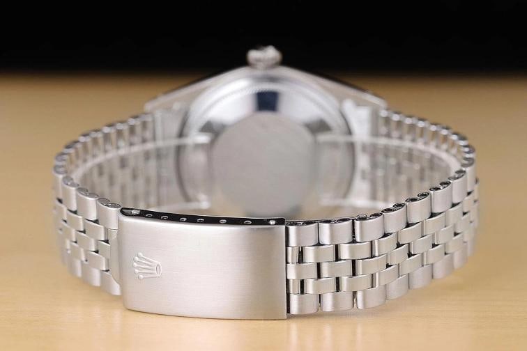 ROLEX MENS DATEJUST BLACK 18K WHITE GOLD STAINLESS STEEL WATCH w/ FOLDED BAND - 6
