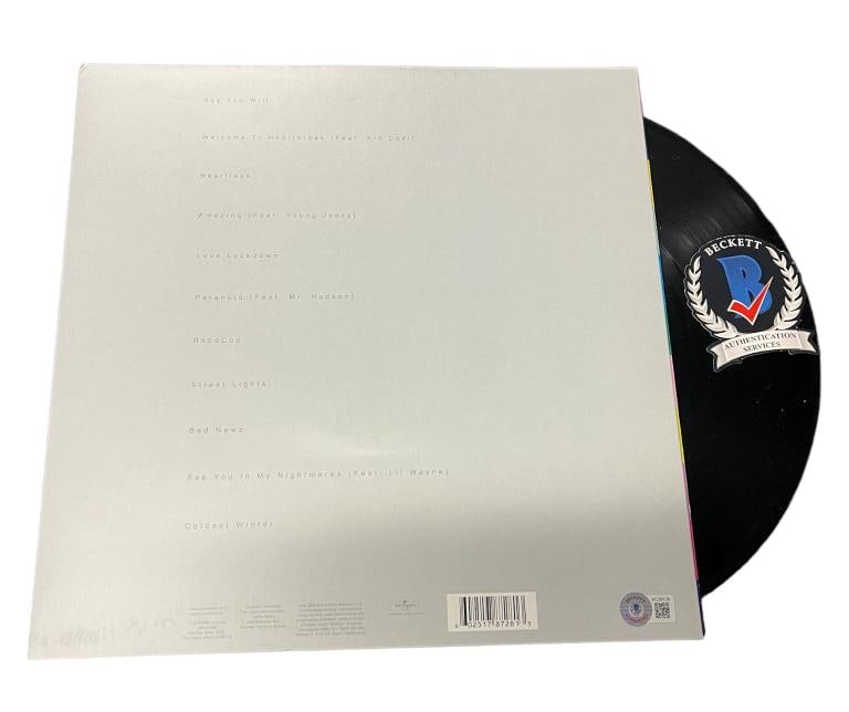KANYE WEST SIGNED AUTOGRAPH 808S & HEART BREAK LP VINYL BECKETT BAS - 2