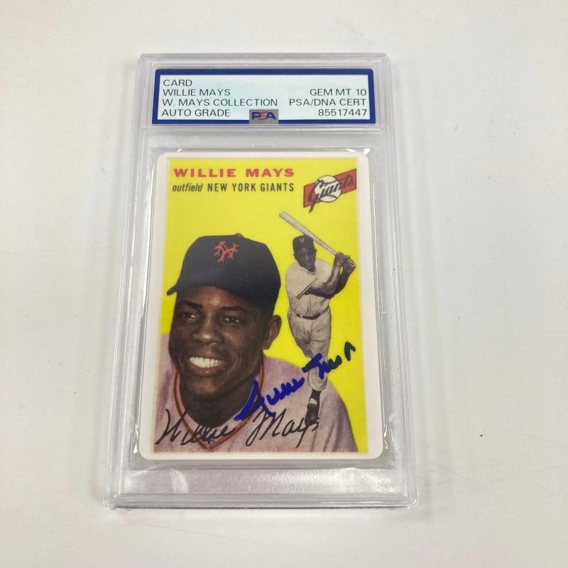 1954 Topps Willie Mays Signed Porcelain Baseball Card PSA 10 GEM MINT: Condition: Ungraded - Near mint or better: Not in original packaging or professionally graded ,Sport: Baseball,Type: Sports Trading Card,Autographed: Yes,Autograph Authentication: Professional Sports 