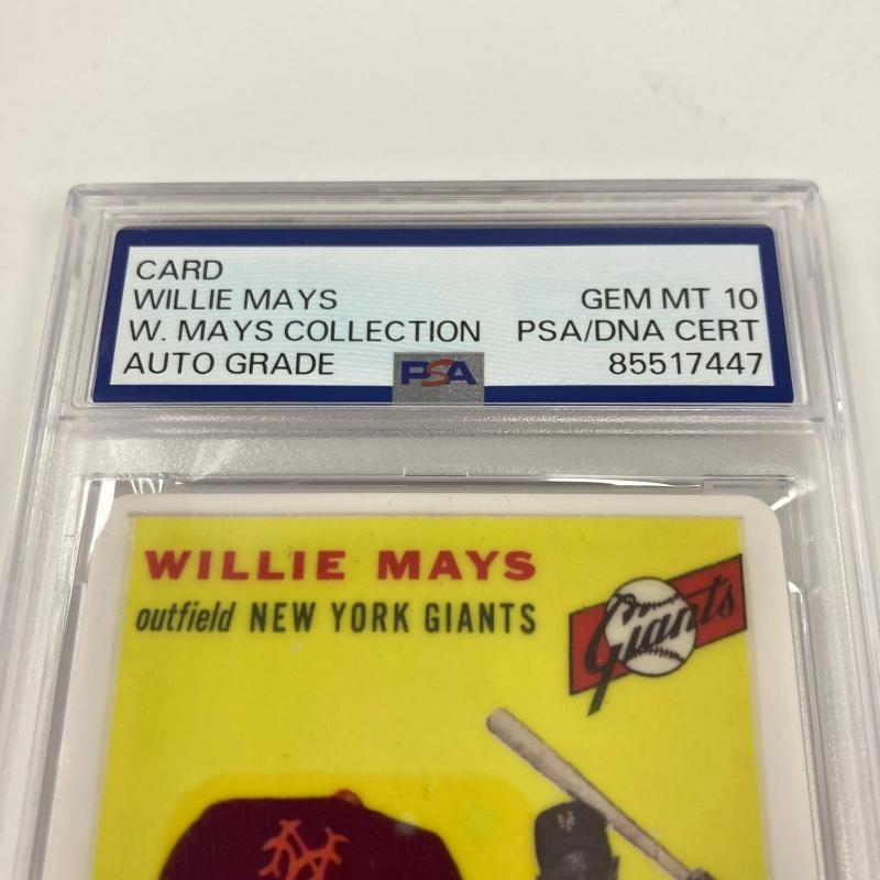 1954 Topps Willie Mays Signed Porcelain Baseball Card PSA 10 GEM MINT - 3
