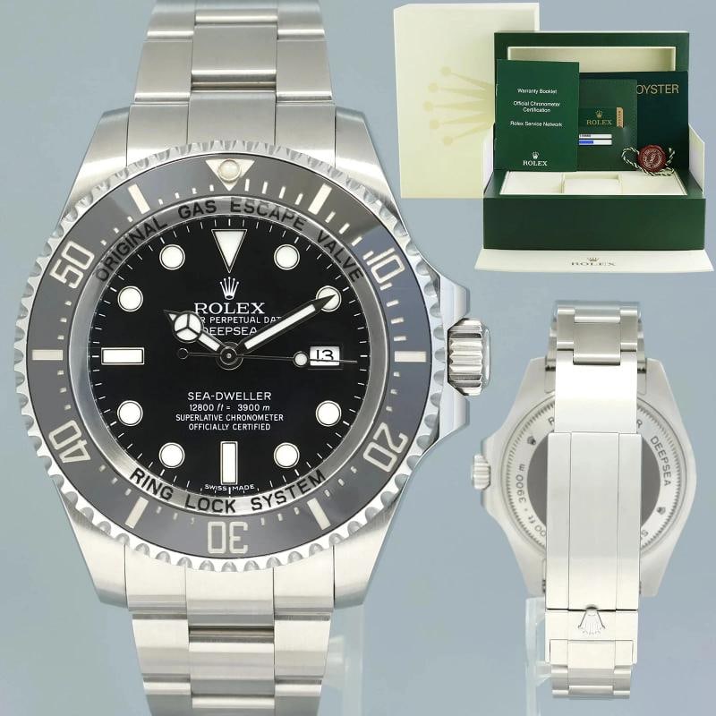 2011 PAPERS Rolex Sea-Dweller DEEPSEA 116660 Steel 44mm Black Ceramic Dive Watch: Condition: Pre-owned - Excellent,Brand: Rolex,Department: Unisex Adults,Type: Wristwatch,Model: Sea-Dweller,Reference Number: 116660,With Original Box/Packaging: Yes,With Papers: Original,Customized: