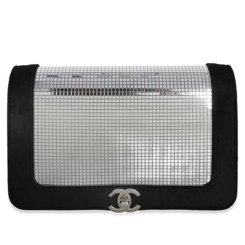 Chanel Black Velvet Mirror Sequin Wallet On Chain Bag: Condition: Pre-owned - Good,Dimensions: 7.5 x 4.75 x 1,Handbag Accessories: Box;Dustbag;Care Booklet;Authenticity Card;Retail Tag,Bag Width: 7.5 in,Bag Depth: 1 in,Bag Height: 4.75 in,Department: