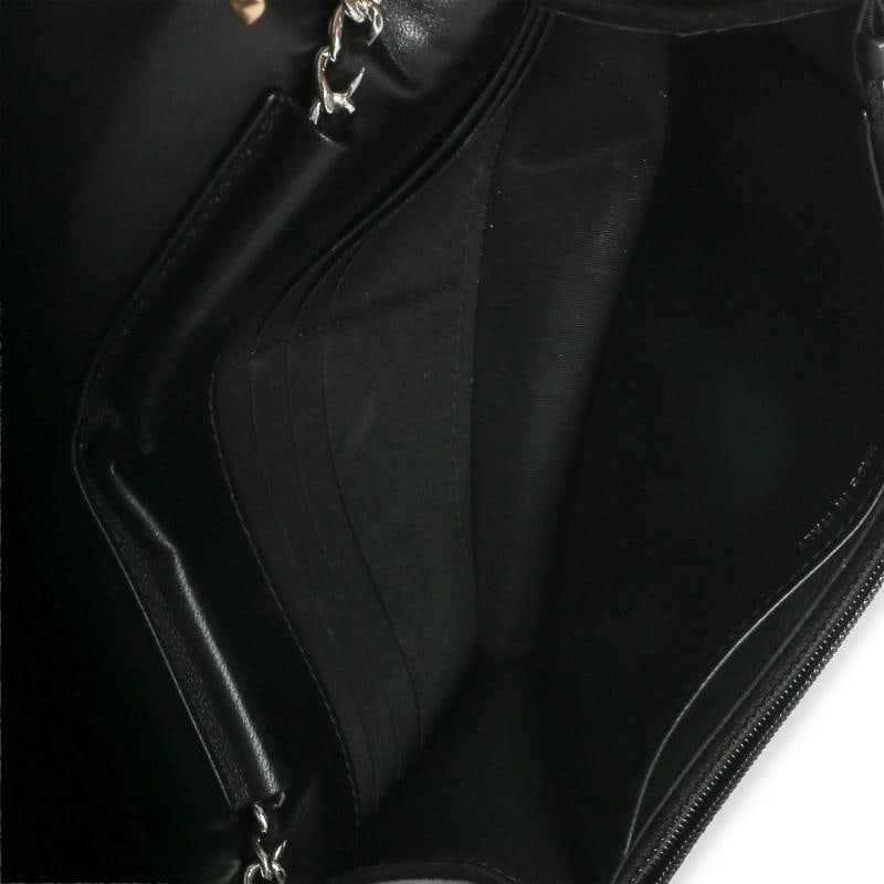 Chanel Black Velvet Mirror Sequin Wallet On Chain Bag - 2