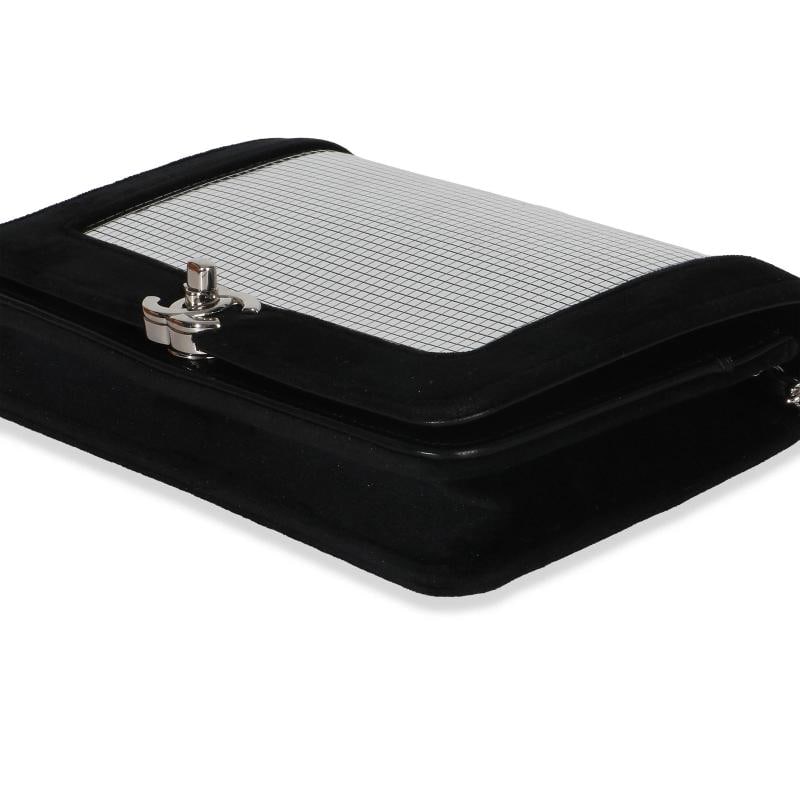 Chanel Black Velvet Mirror Sequin Wallet On Chain Bag - 7