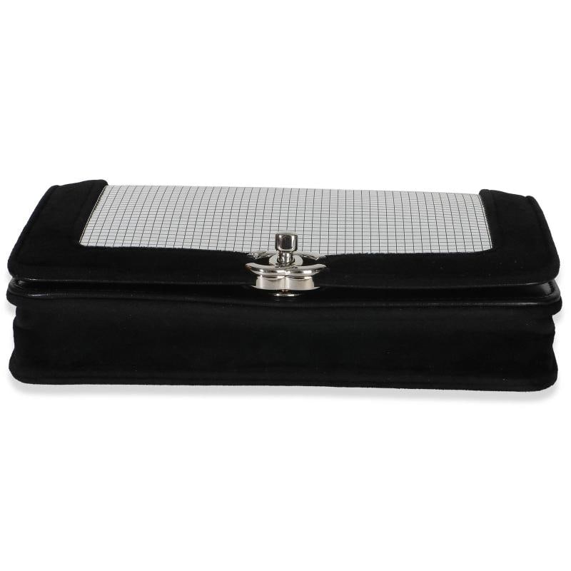 Chanel Black Velvet Mirror Sequin Wallet On Chain Bag - 9