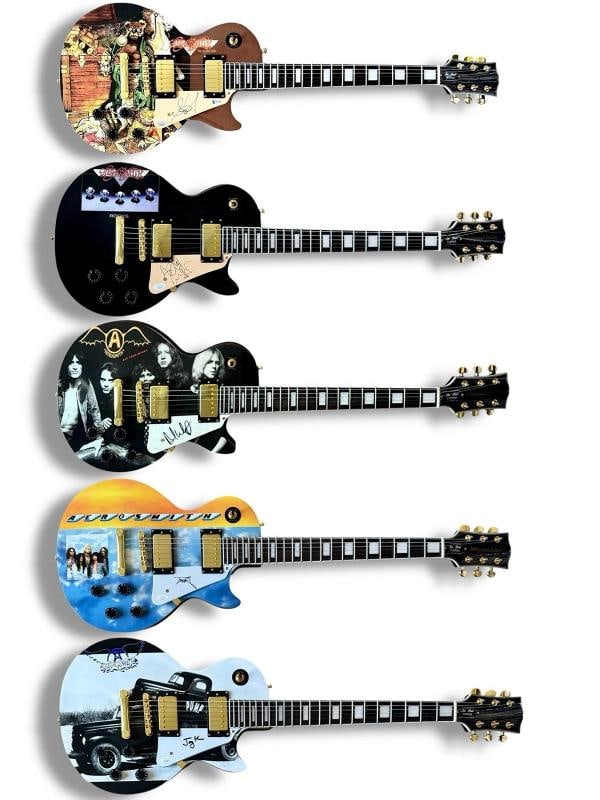 Aerosmith Signed Guitar SET OF 5! JSA COA Steven Tyler Joe Perry Whitford +2: Industry: Music,Signed: Yes,Autograph Authentication: James Spence (JSA),Object Type: Guitar & Guitar Pick,Original/Reproduction: Original,Country of Origin: United States You are looking at a