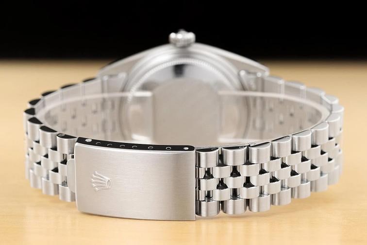 ROLEX MENS DATEJUST 16014 BLUE ROMAN DIAL 18K WHITE GOLD STEEL JUBILEE WATCH - 6