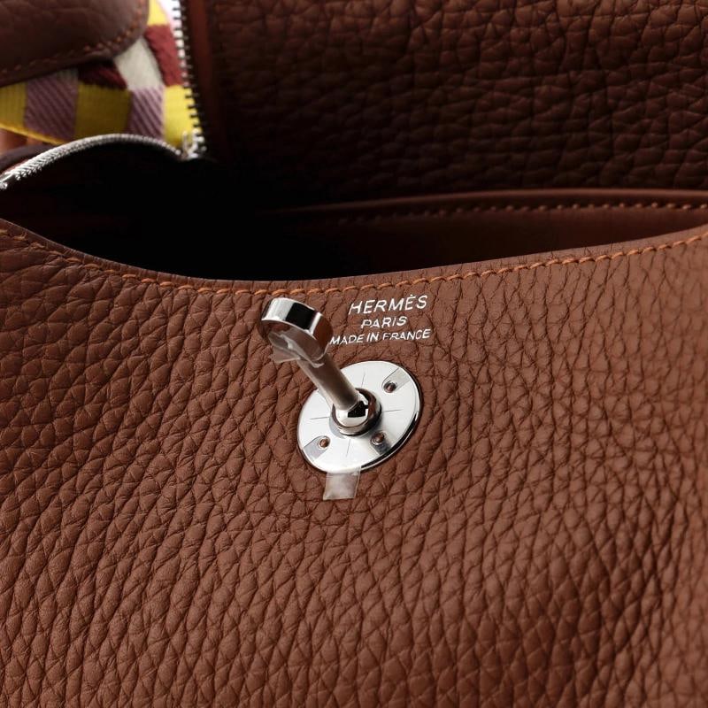 Hermes Lindy Quadrille Bag Clemence with Canvas Mini - 7