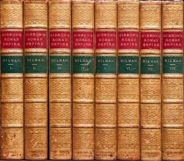 Edward Gibbon / HISTORY OF THE DECLINE AND FALL OF THE ROMAN EMPIRE 1862: Author: Edward Gibbon,Country of Origin: United States of America,Publisher: John Murray,Year Printed: 1862,Binding: Leather