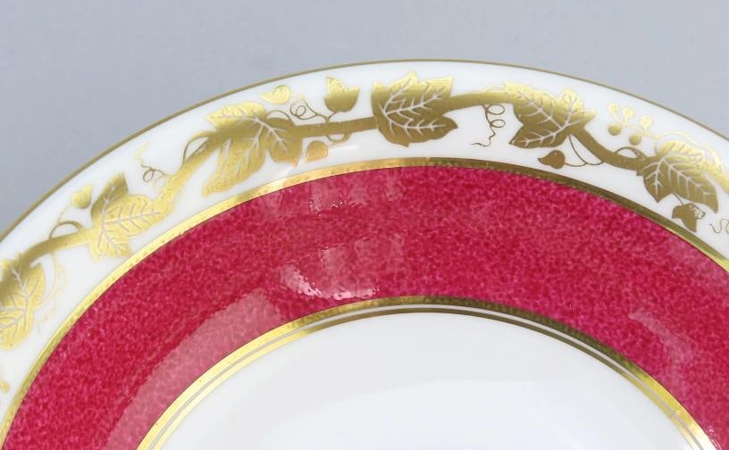 12 Wedgwood Whitehall W3994 Powder Ruby Bone China Coupe Cereal Bowls 6" - 4