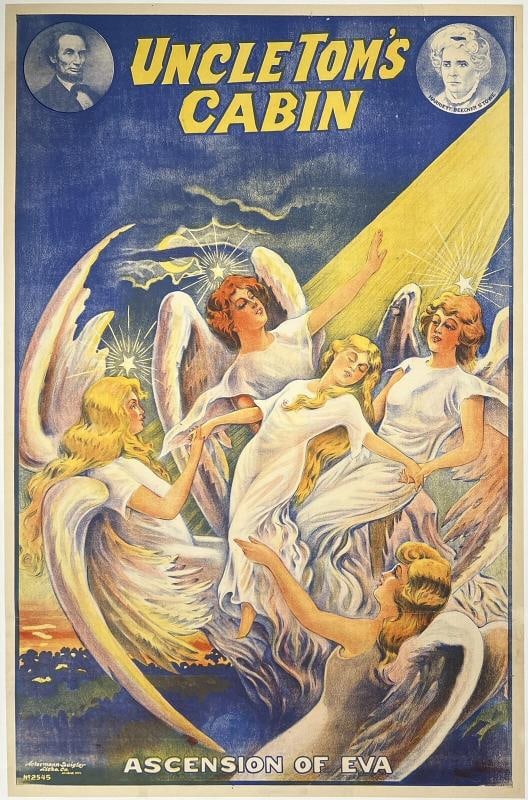 Original Vintage Poster UNCLE TOM'S CABIN ASCENSION OF EVA Stage Theater LINEN: Condition: Used,Type: Poster,Width (Inches): 27",Height (Inches): 41.5",Date of Creation: 1920s,Theme: Theater,Original/Reproduction: Original,Style: Art Nouveau, Vintage,Original/Licensed Reprint: