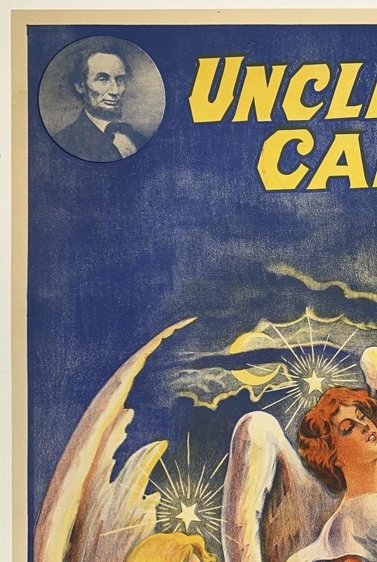 Original Vintage Poster UNCLE TOM'S CABIN ASCENSION OF EVA Stage Theater LINEN - 2