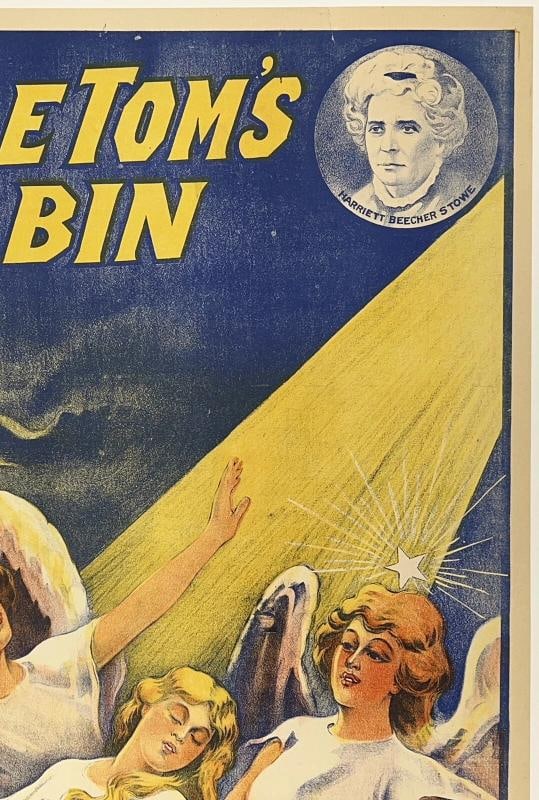 Original Vintage Poster UNCLE TOM'S CABIN ASCENSION OF EVA Stage Theater LINEN - 3