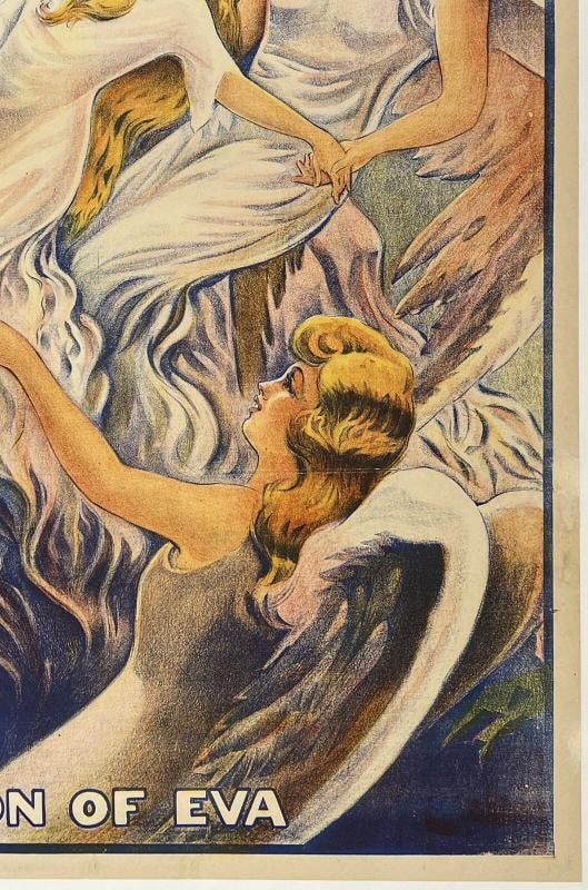 Original Vintage Poster UNCLE TOM'S CABIN ASCENSION OF EVA Stage Theater LINEN - 5