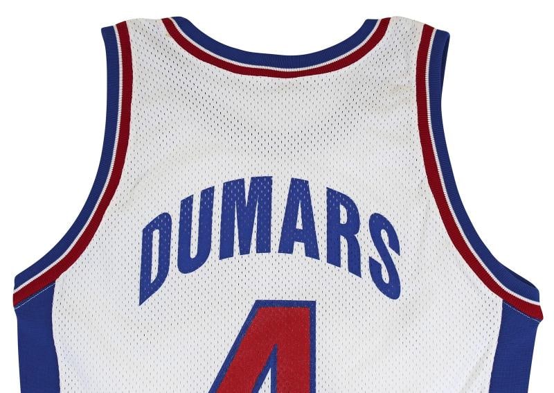 Pistons Joe Dumars Signed 1993-94 Game Issued / Worn White Jersey BAS #AA03173 - 6