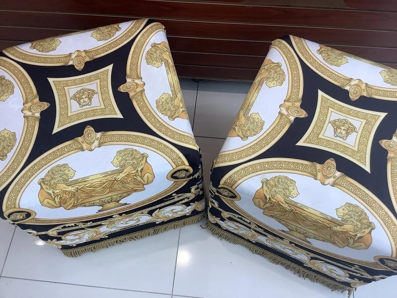 Vintage Custom Made Lion And Urn Cube Ottoman 19Ã¢â‚¬Â/19Ã - 20