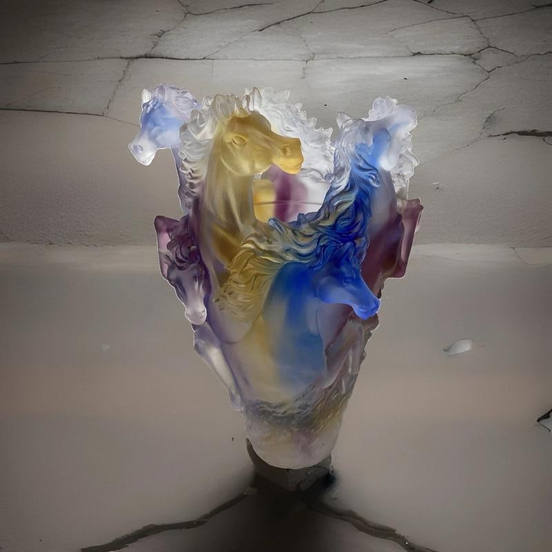 Multi Color Crystal Horse Vase H9Ã¢â‚¬Â Perfect Condition Not N: Condition: Used: An item that has been used previously. The item may have some signs of cosmetic wear, but is ... Read moreabout the conditionUsed: An item that has been used previously. The item may