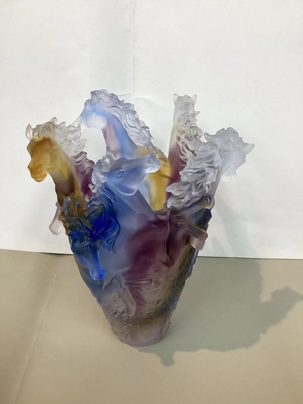 Multi Color Crystal Horse Vase H9Ã¢â‚¬Â Perfect Condition Not N - 6