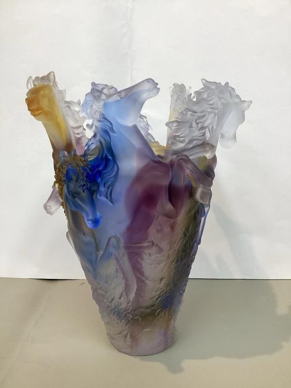 Multi Color Crystal Horse Vase H9Ã¢â‚¬Â Perfect Condition Not N - 7