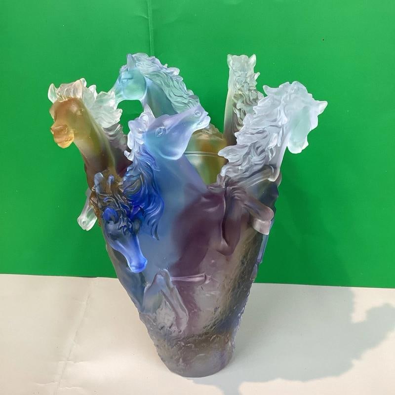 Multi Color Crystal Horse Vase H9Ã¢â‚¬Â Perfect Condition Not N - 9