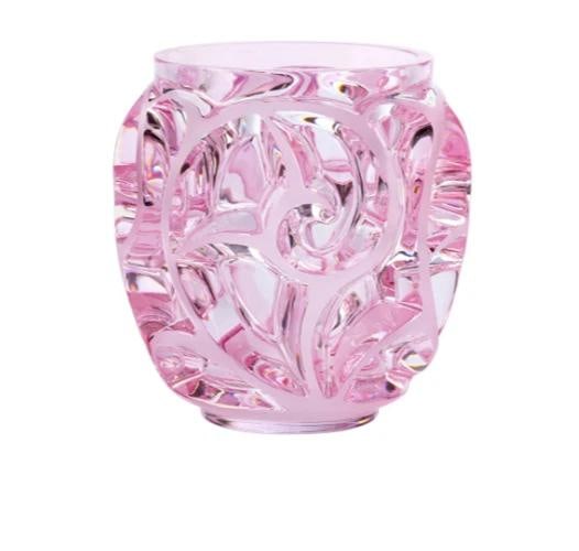 Lalique Tourbillons Small Vase Pink Luster Crystal Ref. 10801400-Offical Lalique: Lalique Tourbillons Small Vase Pink Luster Crystal Ref. 10801400-Offical Lalique Pink Luster Crystal Dimensions: H 12.6 cm x D 12.2 cm Handcrafted in France Product Sold and Shipped in Original Packag