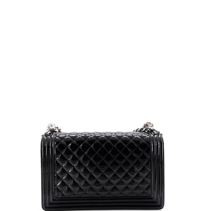 Chanel Boy Flap Bag Quilted Plexiglass Patent New Medium - 3