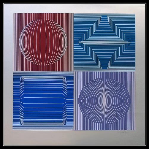 Victor Vasarely Large Tokyo Color Silkscreen Signed Modern Op Art Illustration - 2