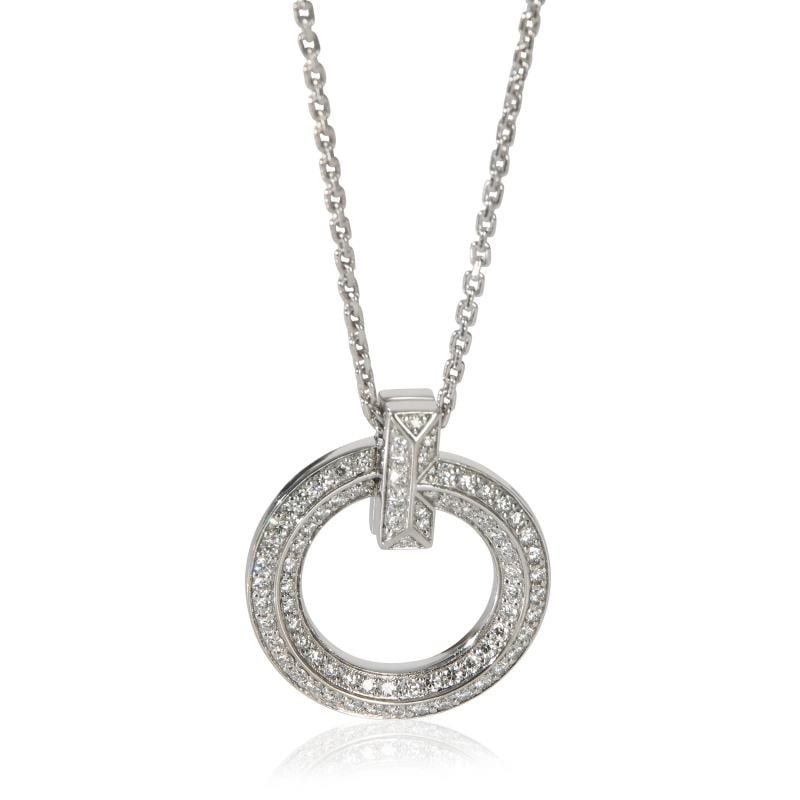 Tiffany & Co. White Gold Diamond Tiffany T T1 Circle Pendant: Condition: Pre-owned,Clasp/Buckle Type: Spring Ring,With Original Box/Packaging: Yes,Side Stone Type: Diamond,Side Stone Weight (cts): 0.65,Metal Purity: 18k,With Papers: No,Gross Weight (grams):