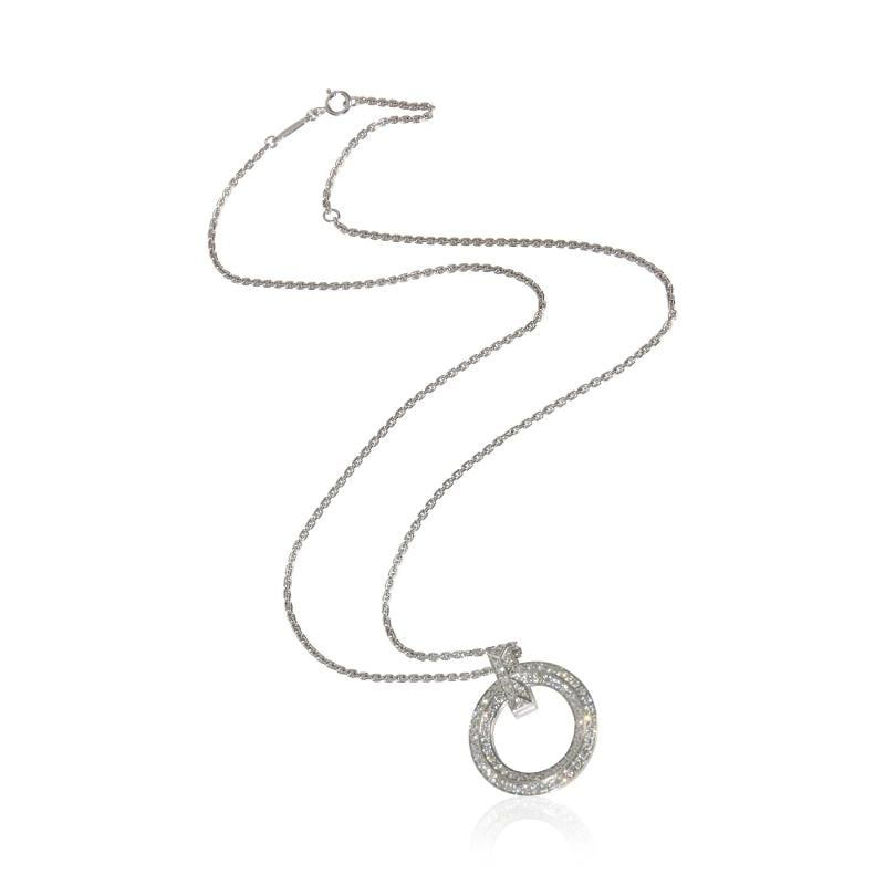 Tiffany & Co. White Gold Diamond Tiffany T T1 Circle Pendant - 3