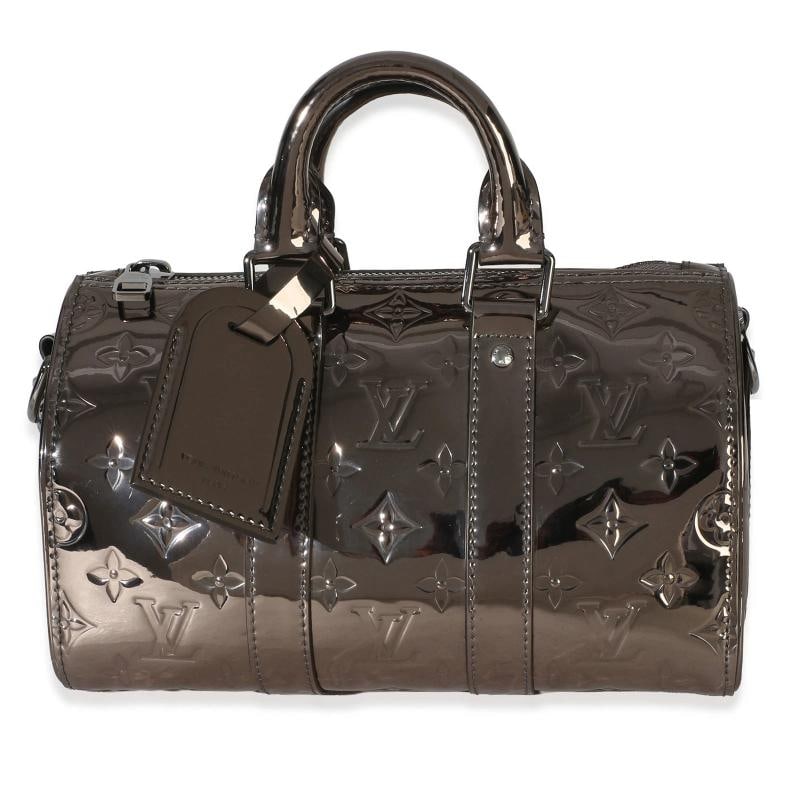 Louis Vuitton Gunmetal Mirror Monogram Heritage Keepall Bandouliere 25: Condition: Pre-owned - Good,Dimensions: 9.75 x 6 x 4.5,Handbag Accessories: Dustbag;ID Tag,Bag Width: 9.75 in,Bag Depth: 4.5 in,Bag Height: 6 in,Department: Unisex,Style: Shoulder Bag;Top